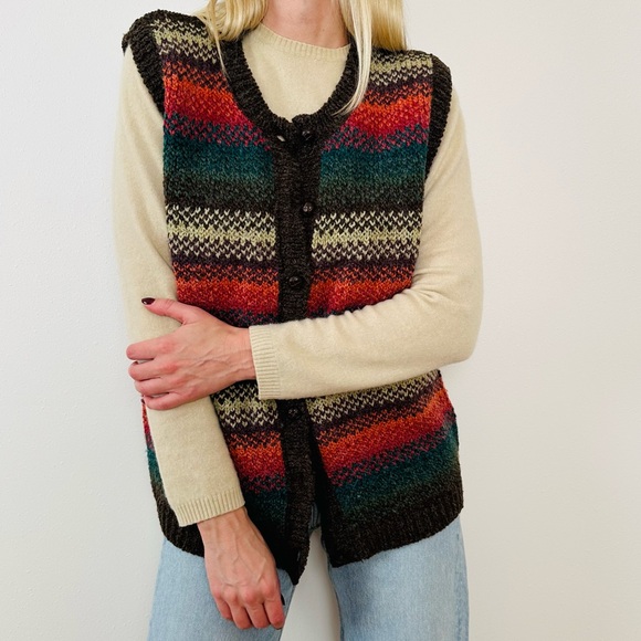 Vintage St John’s Bay vest chunky knit sweater - Picture 1 of 10